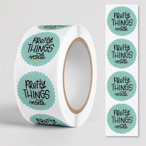 STICKERAFT Other - Pretty Things Inside Stickers small business 1in round | Packaging supplies
